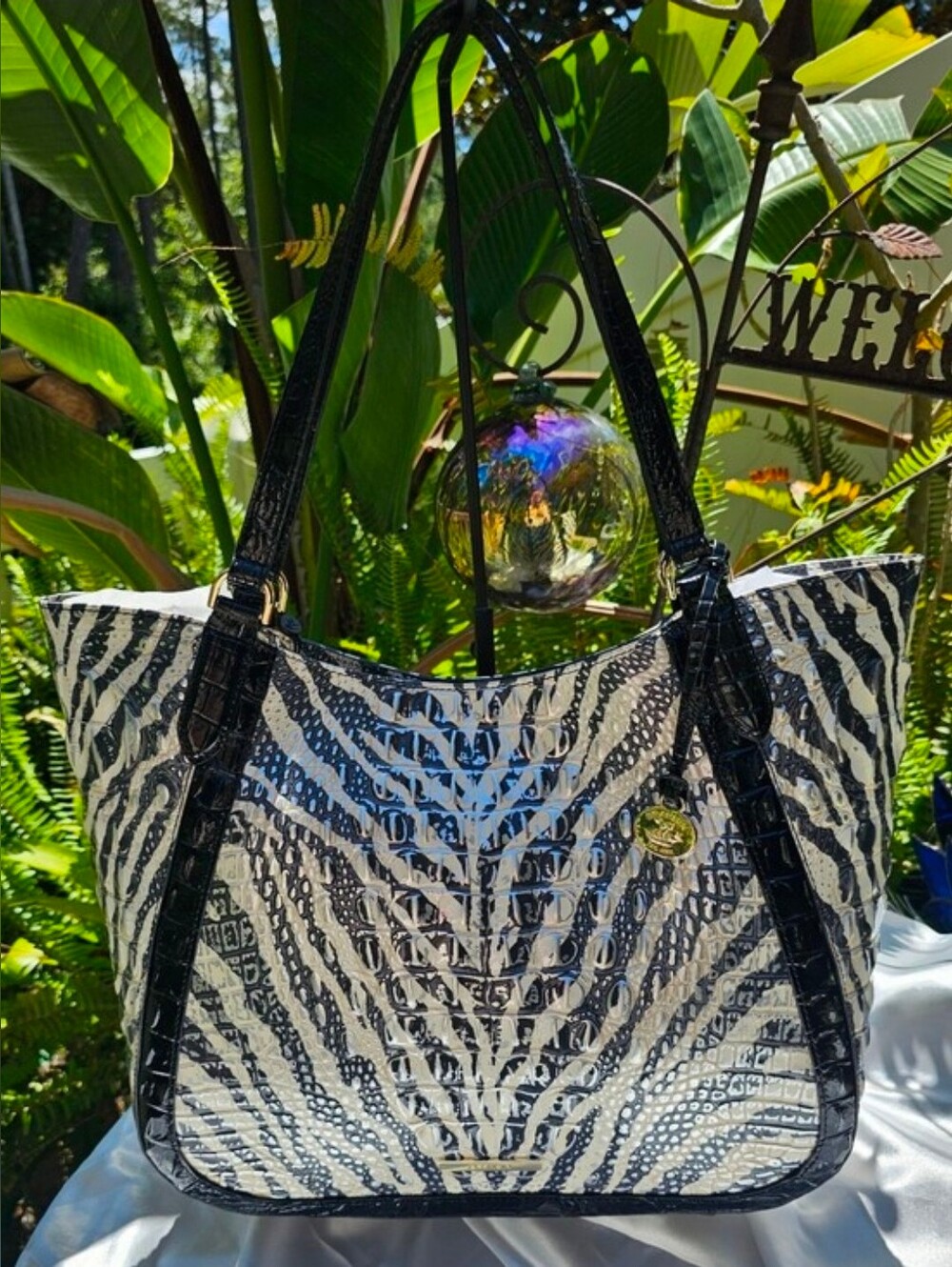 NWT Brahmin Aliza Tote & Ady Wallet Everlasting Encore Zebra Animal Print Set - Picture 2 of 13
